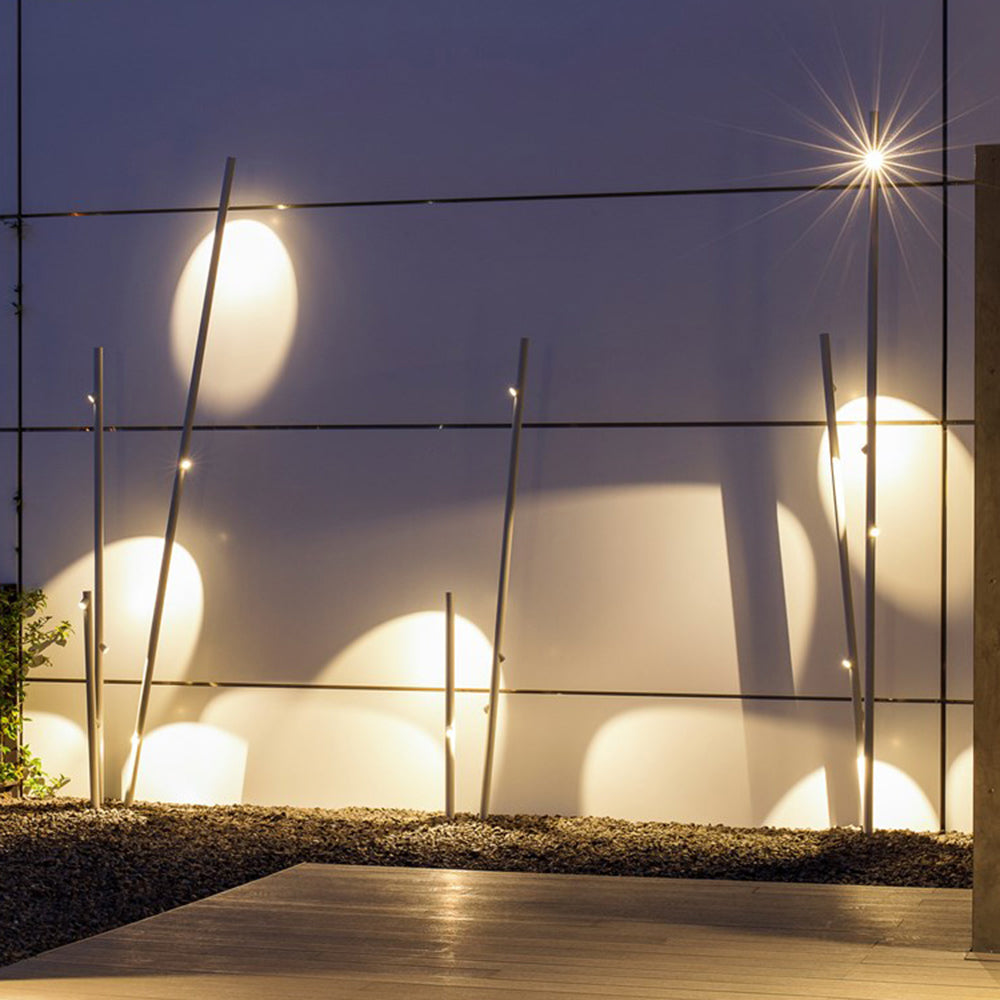 Arisha Bamboo Shape Metal&Glass Outdoor Floor Lamp