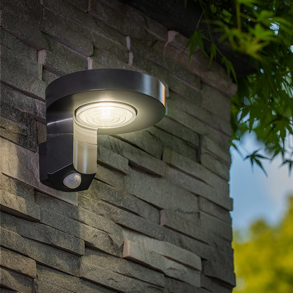 Ray Modern Round Acrylic Sensor Solar Waterproof Outdoor Wall Lamp - Letslighting