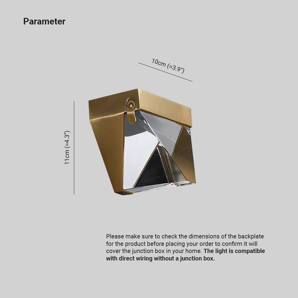 Ray Waterproof Diamond Shape Metal Crystal Outdoor Wall Lamp