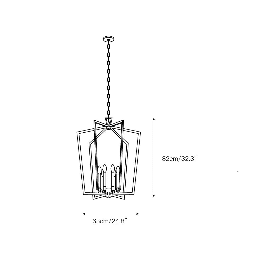 Traditional Linea Lantern Chandelier Brass Chandelier - Letslighting