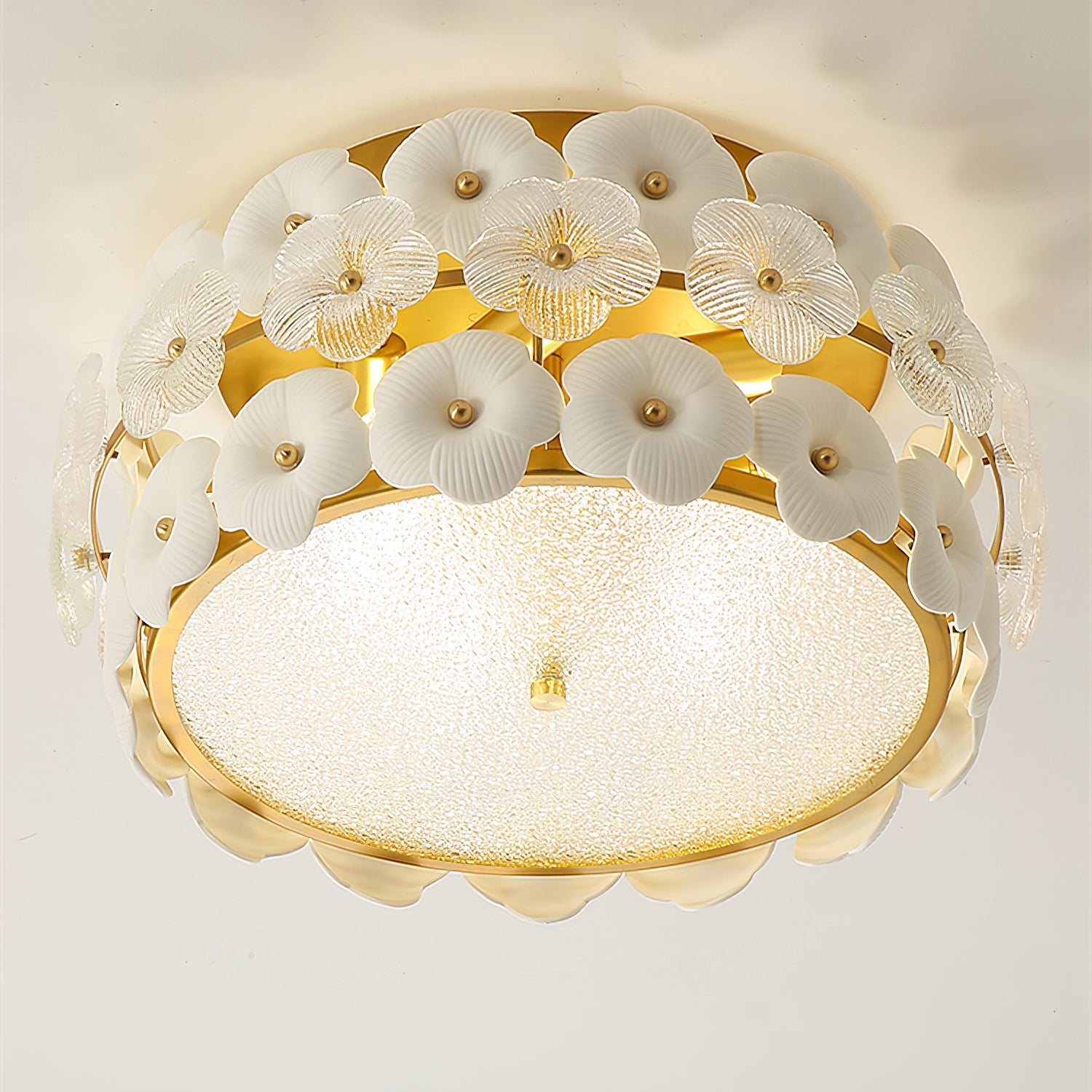 Abella Ceiling Lamp Ceramic Blossom Ring Romantic - Letslighting