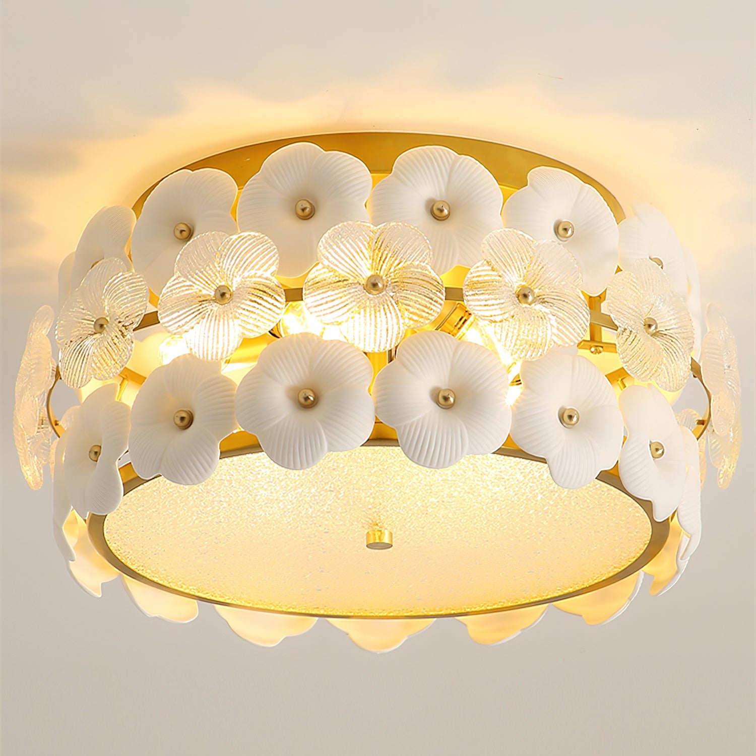 Abella Ceiling Lamp Ceramic Blossom Ring Romantic - Letslighting