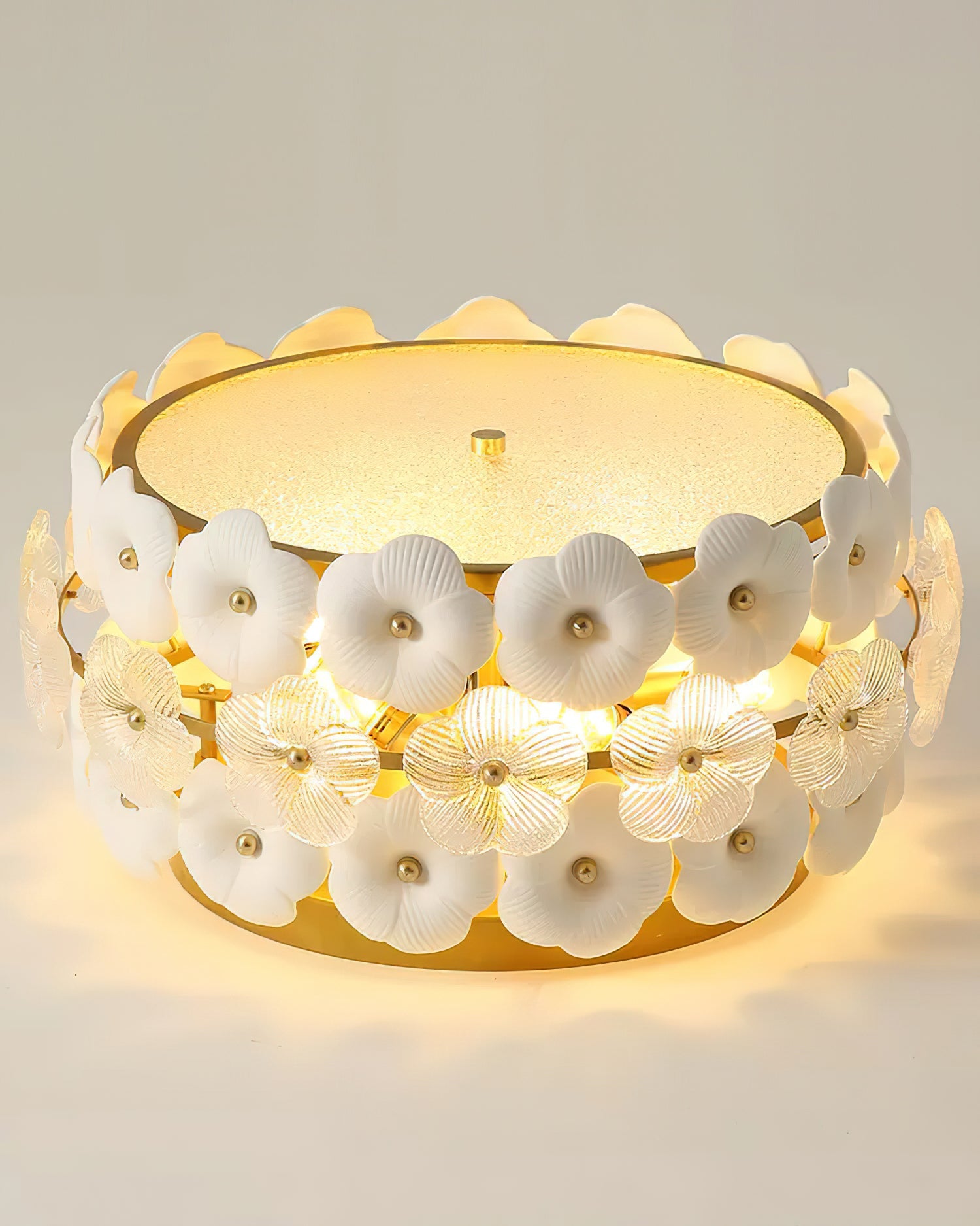 Abella Ceiling Lamp Ceramic Blossom Ring Romantic - Letslighting