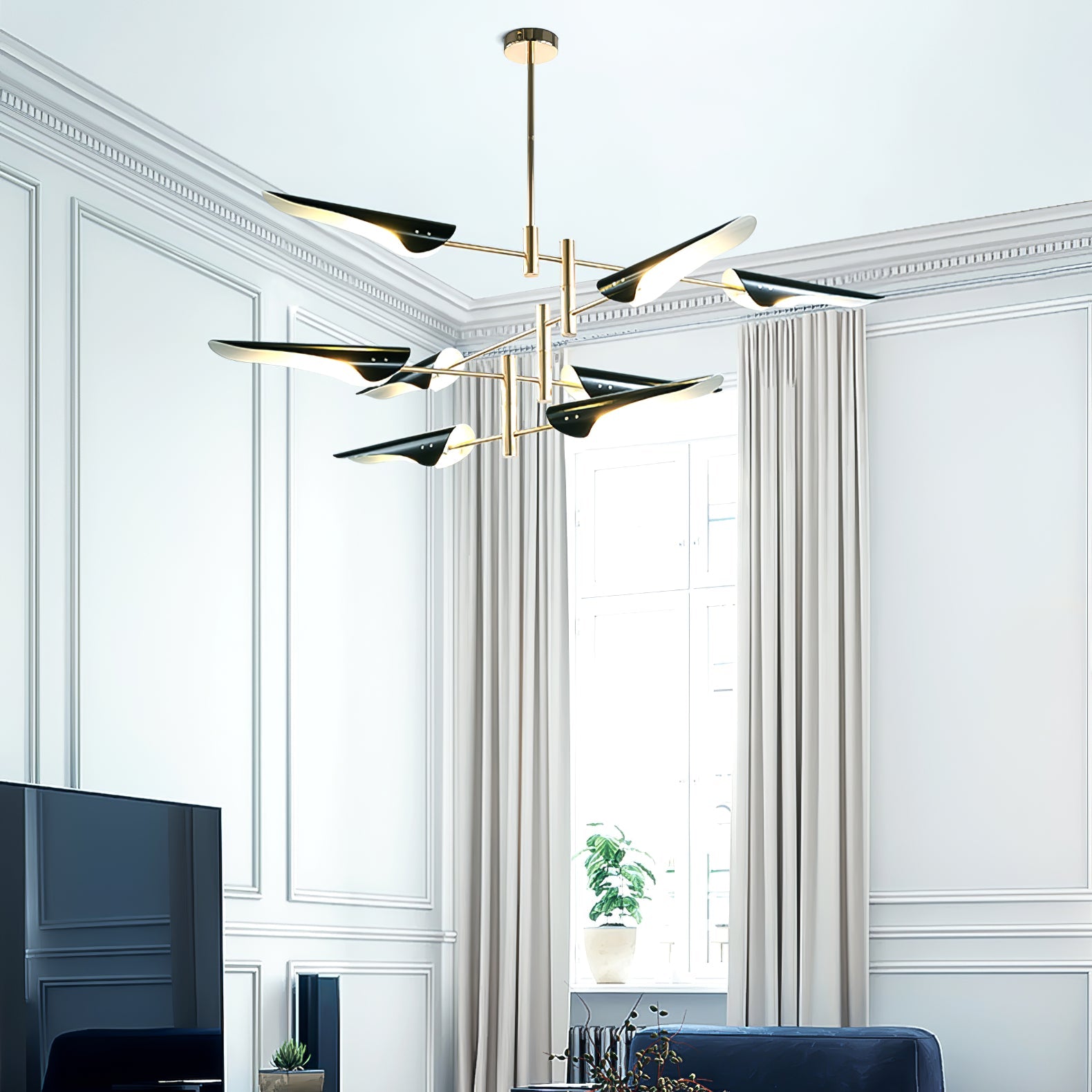 Chandelier Adjustable Aero Shape Modern Living Room - Letslighting