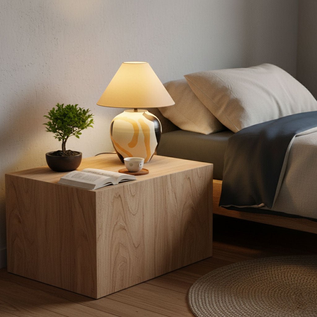 Abstract Artistic Fabric & Ceramics Table Lamp