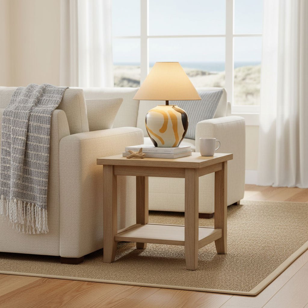 Abstract Artistic Fabric & Ceramics Table Lamp