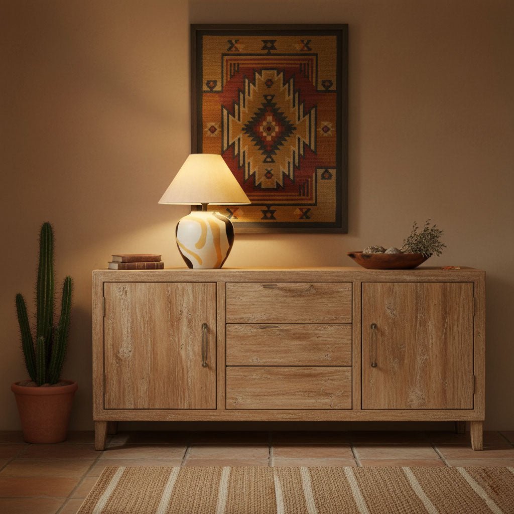 Abstract Artistic Fabric & Ceramics Table Lamp