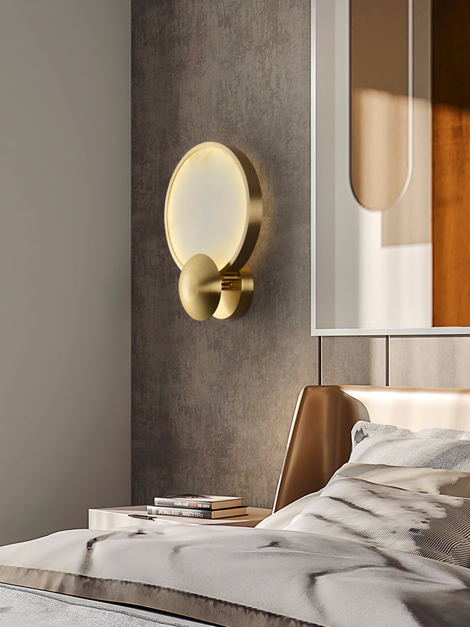 Sol Alabaster Brass Wall Light