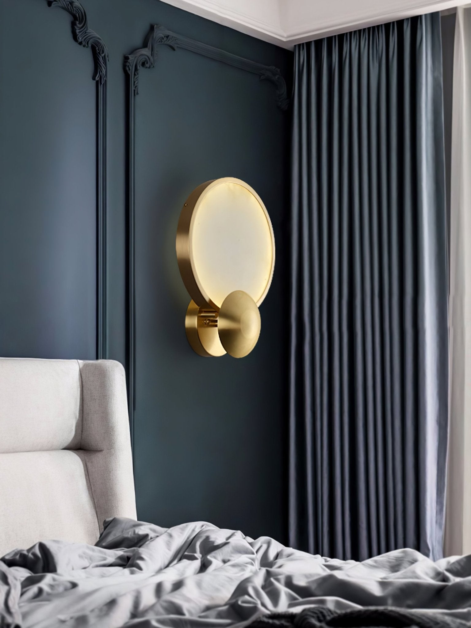 Sol Alabaster Brass Wall Light