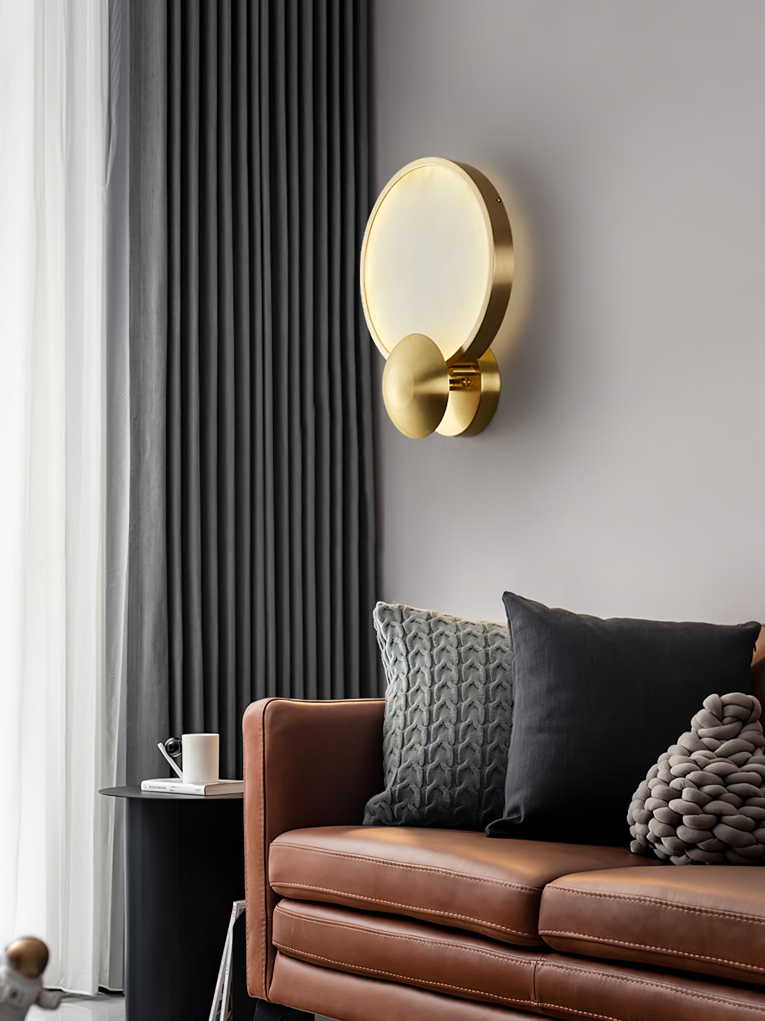 Sol Alabaster Brass Wall Light