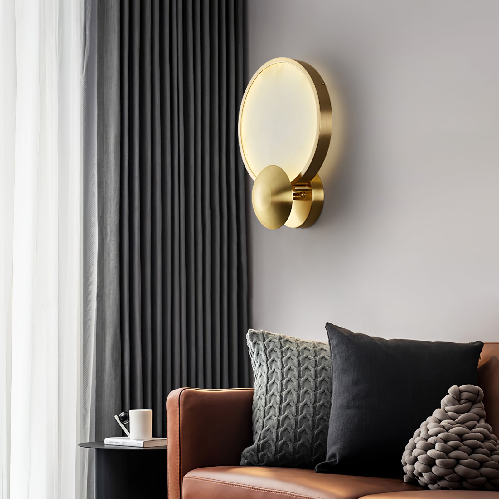 Sol Alabaster Brass Wall Light