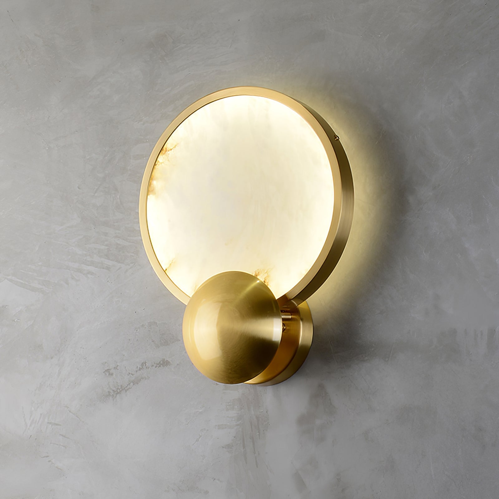 Sol Alabaster Brass Wall Light