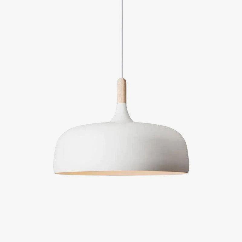 Lustra Pendant Lamp White Shade Wood - Letslighting