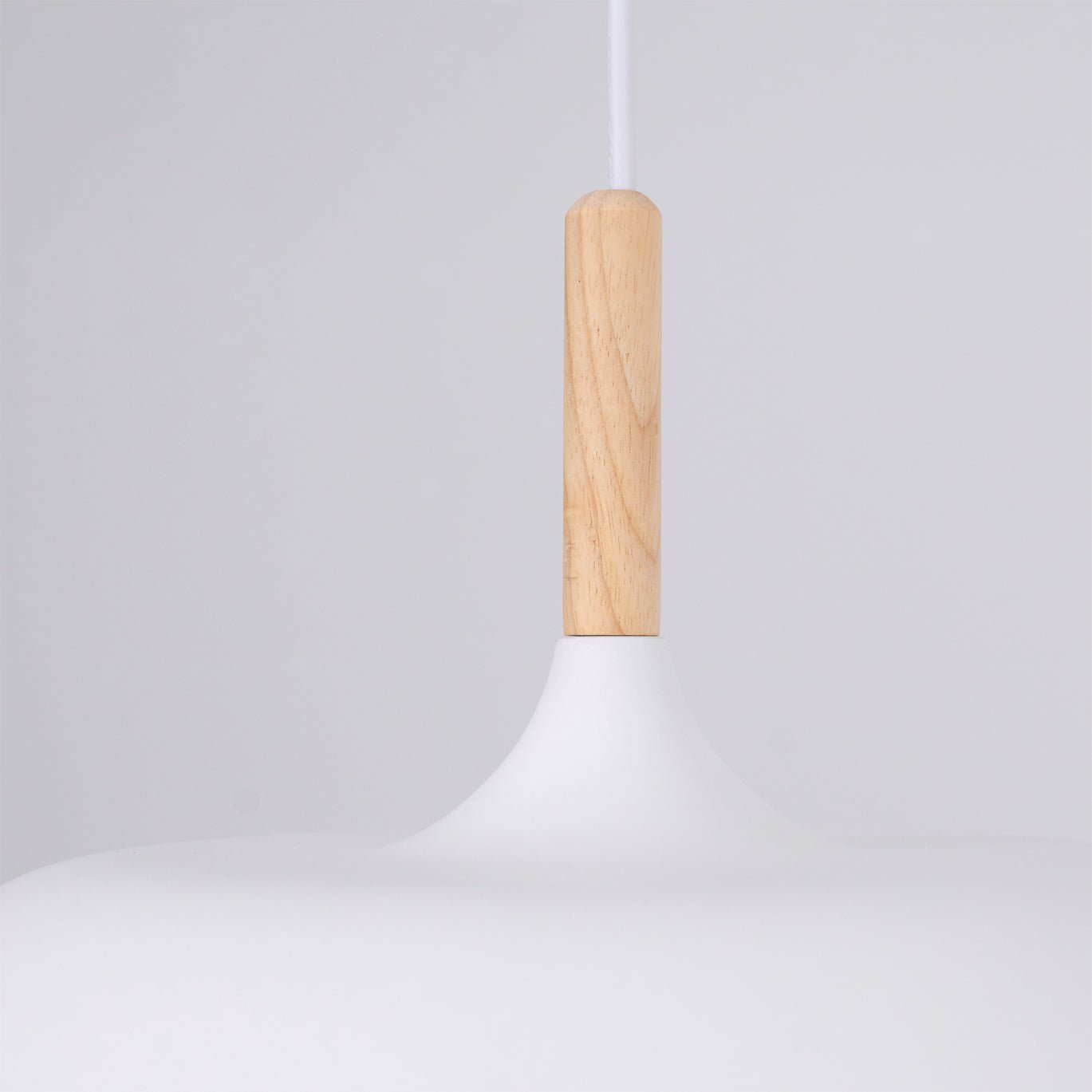 Lustra Pendant Lamp White Shade Wood - Letslighting