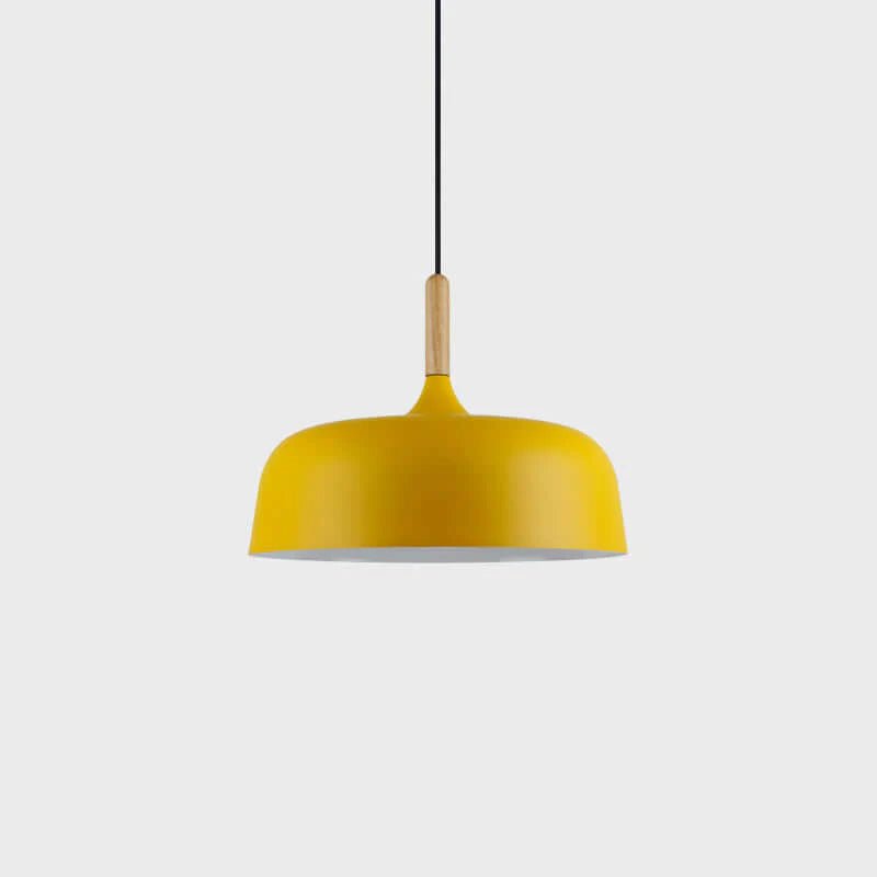 Lustra Pendant Lamp White Shade Wood - Letslighting