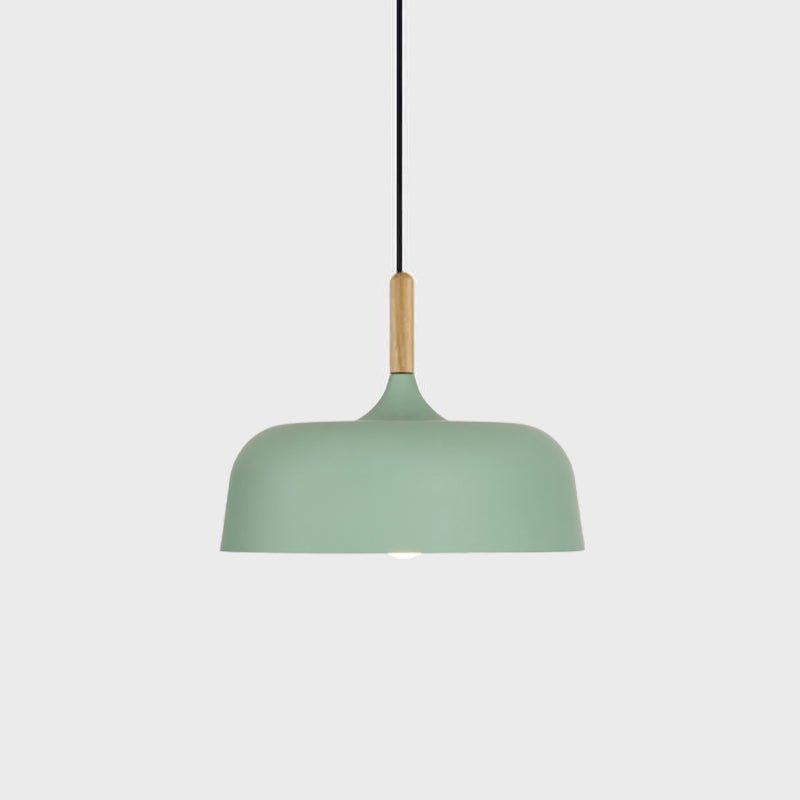 Lustra Pendant Lamp White Shade Wood - Letslighting