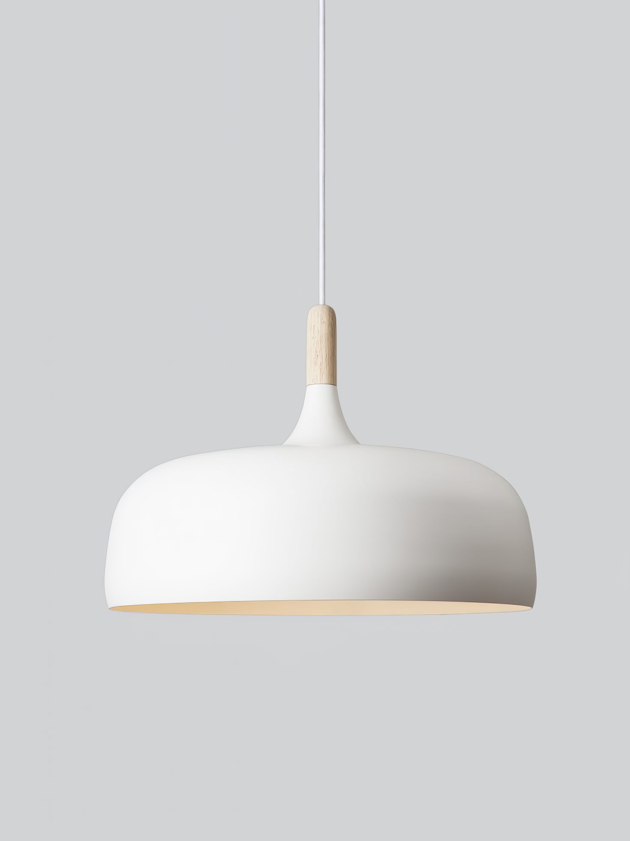 Lustra Pendant Lamp White Shade Wood - Letslighting