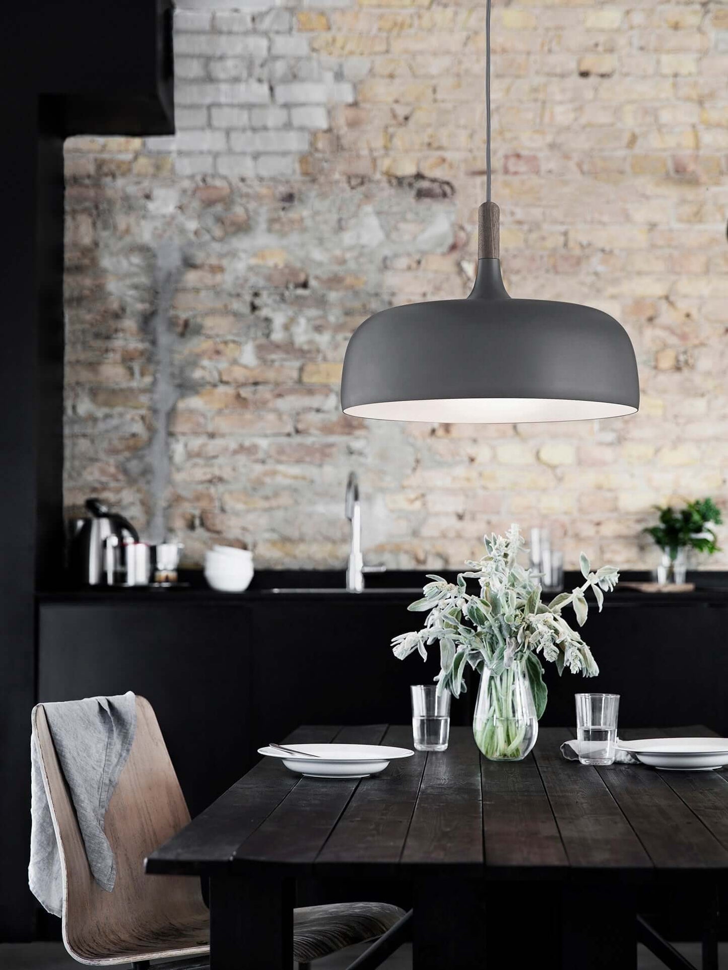 Lustra Pendant Lamp White Shade Wood - Letslighting
