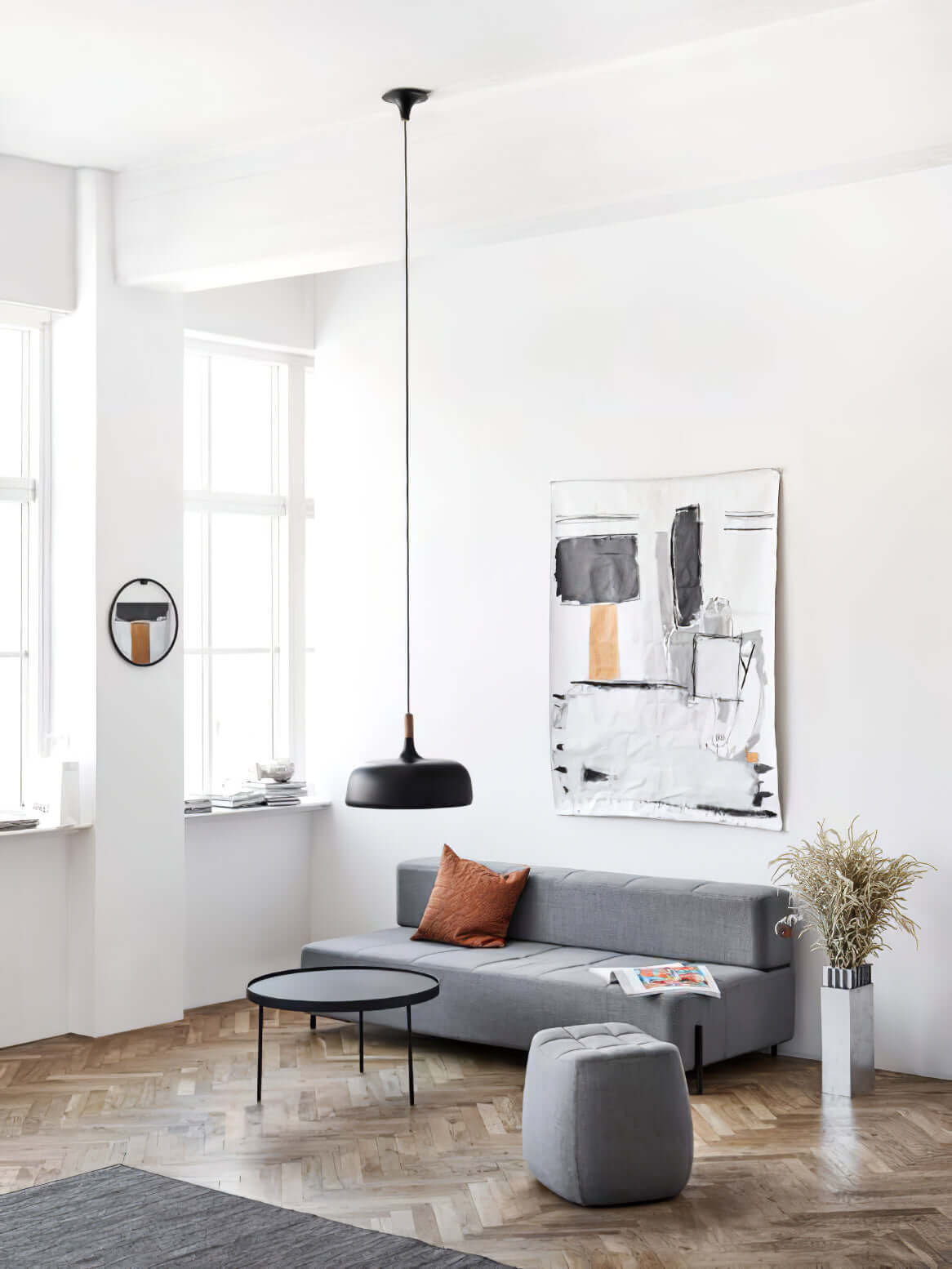 Lustra Pendant Lamp White Shade Wood - Letslighting
