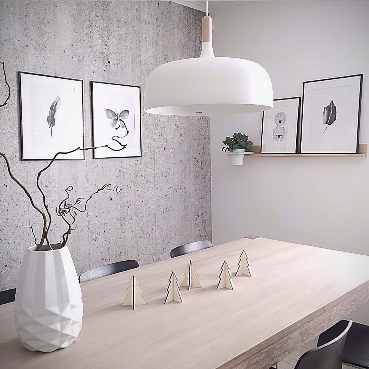 Lustra Pendant Lamp White Shade Wood - Letslighting