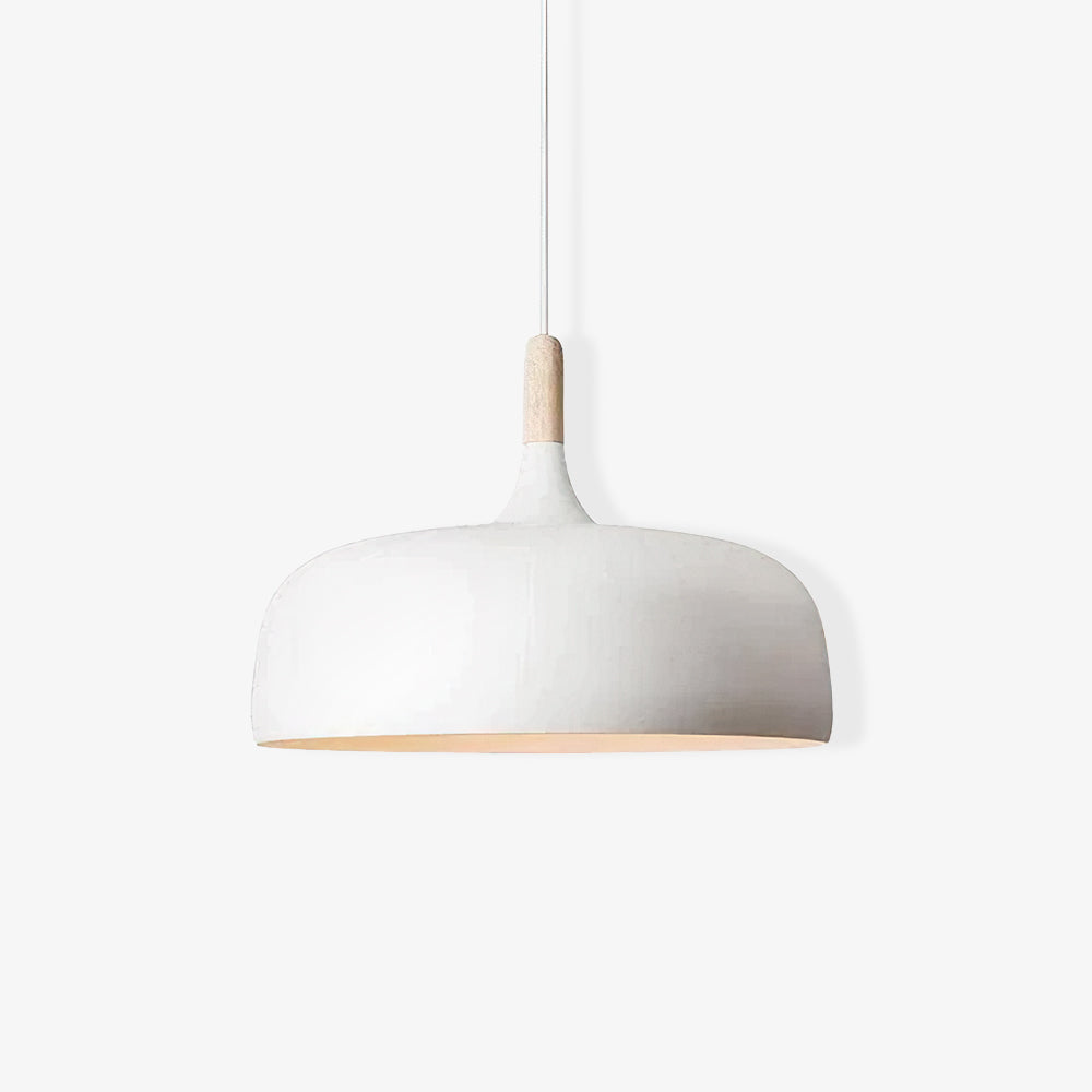 Lustra Pendant Lamp White Shade Wood - Letslighting