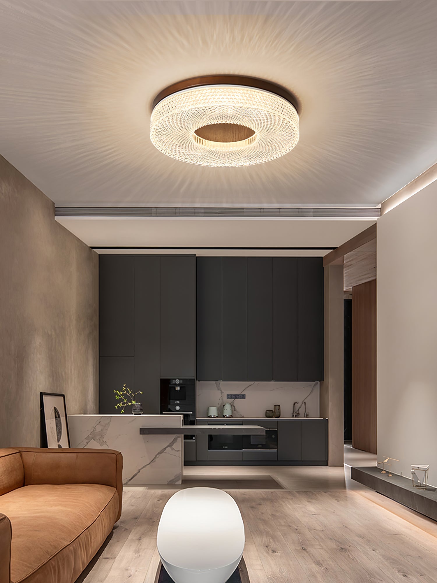 Solara Ceiling Lamp Acrylic Ring Modern Minimalist - Letslighting