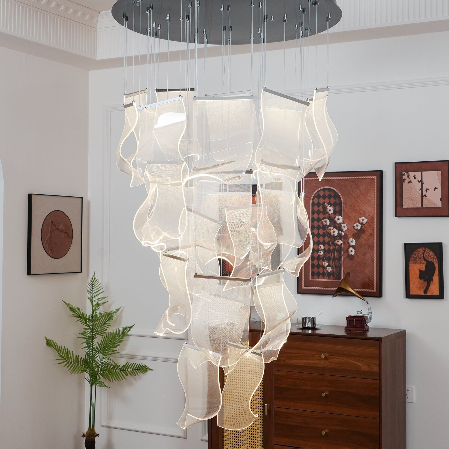 Lustra Chandelier Acrylic LED Abstract Floating - Letslighting