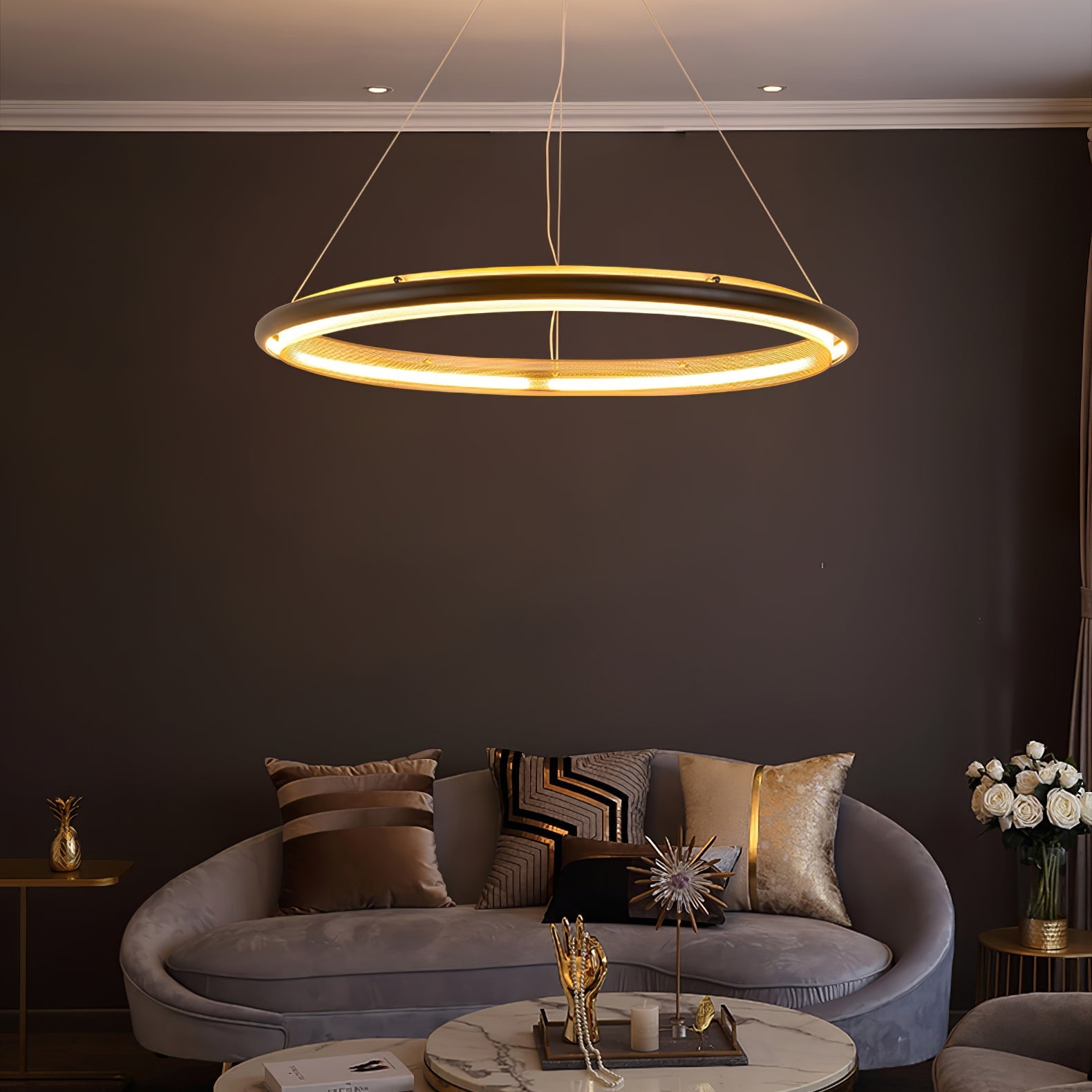 Erveliel Modern Minimalist LED Round Chandelier - Letslighting