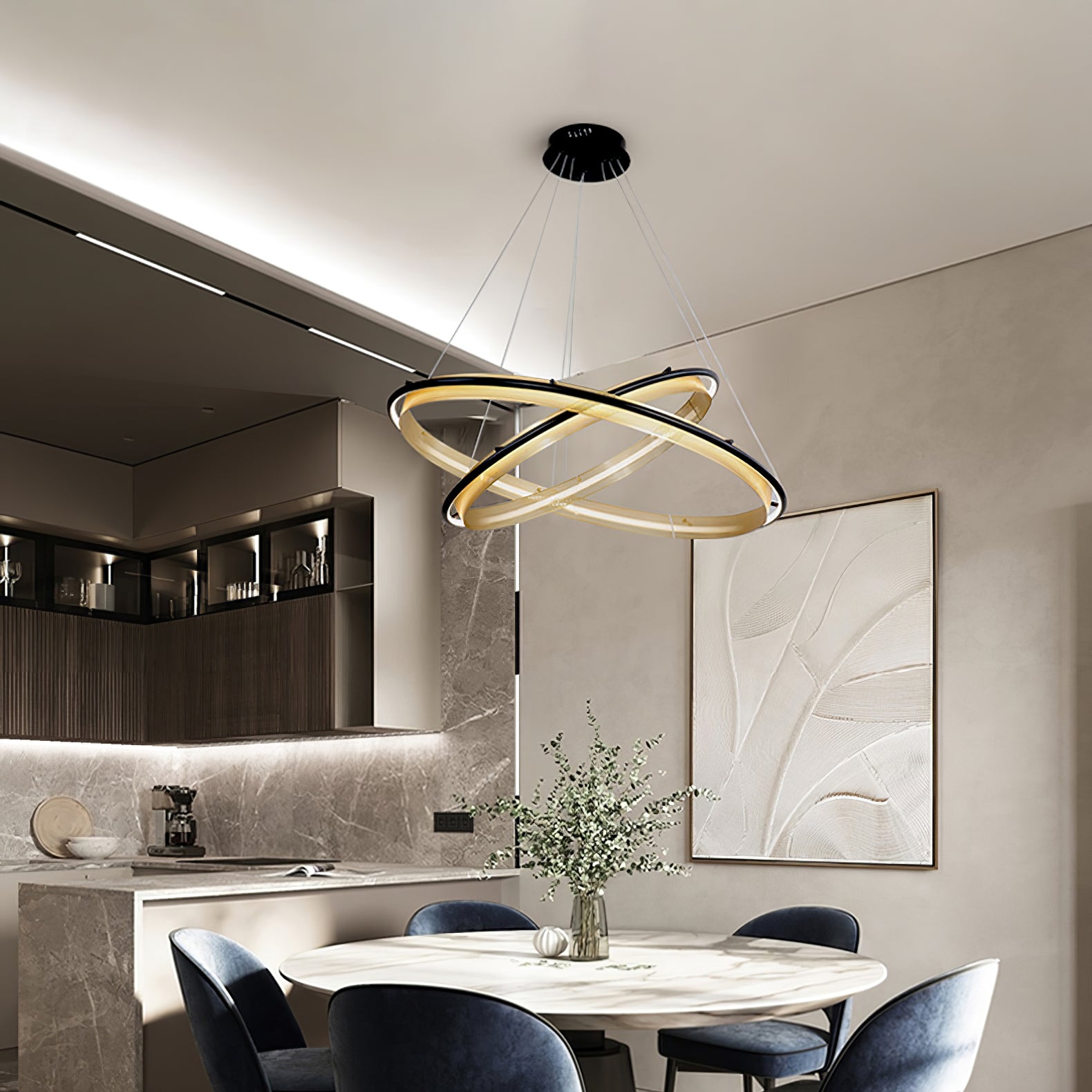 Erveliel Modern Minimalist LED Round Chandelier - Letslighting