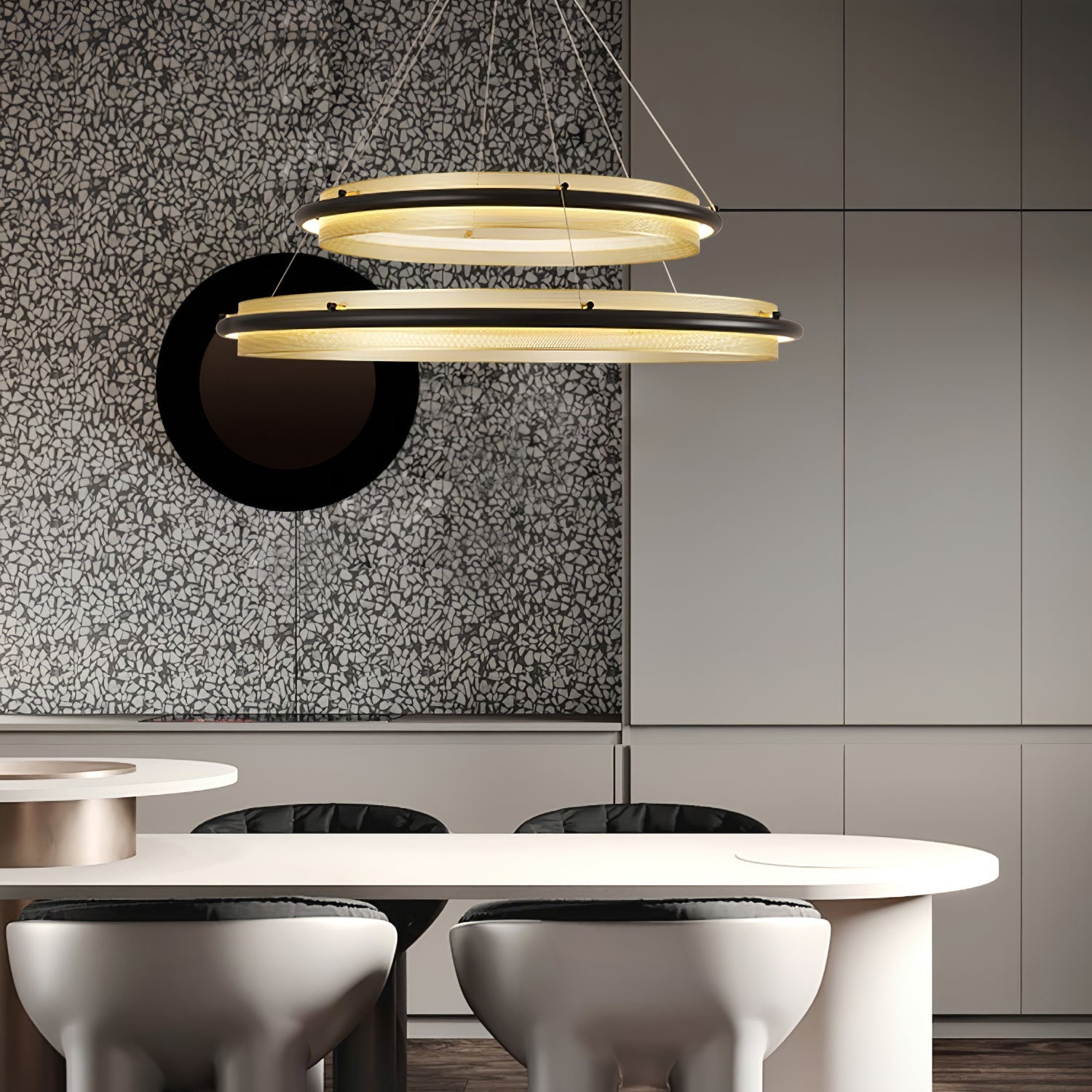 Erveliel Modern Minimalist LED Round Chandelier - Letslighting