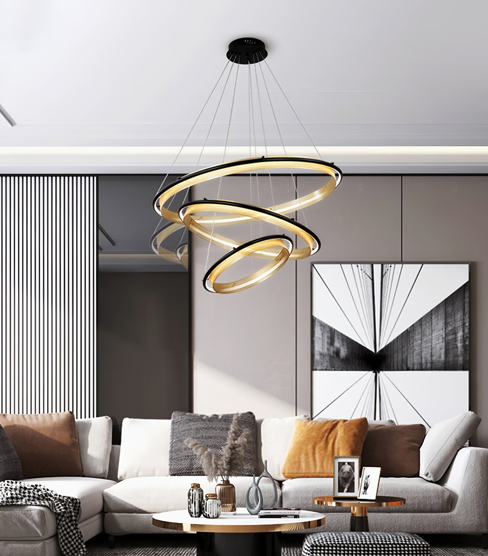 Erveliel Modern Minimalist LED Round Chandelier - Letslighting