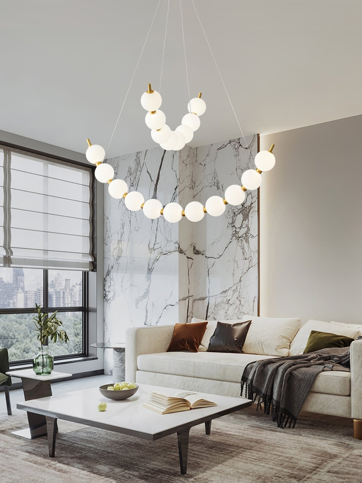 Cetalan Elegance Art Pearls Plastic Chandelier - Letslighting
