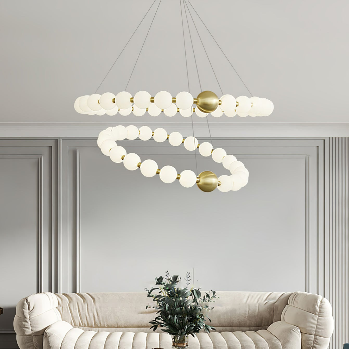Cetalan Elegance Art Pearls Plastic Chandelier - Letslighting