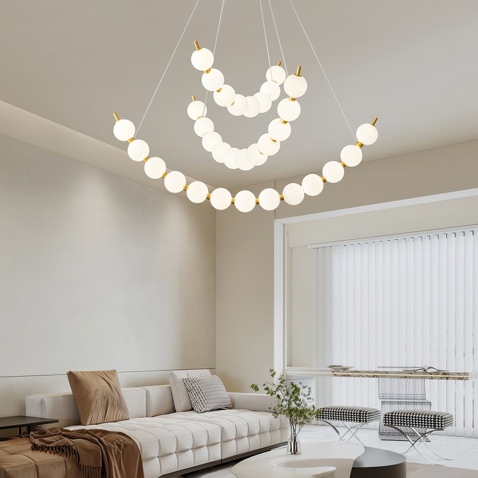 Cetalan Elegance Art Pearls Plastic Chandelier - Letslighting