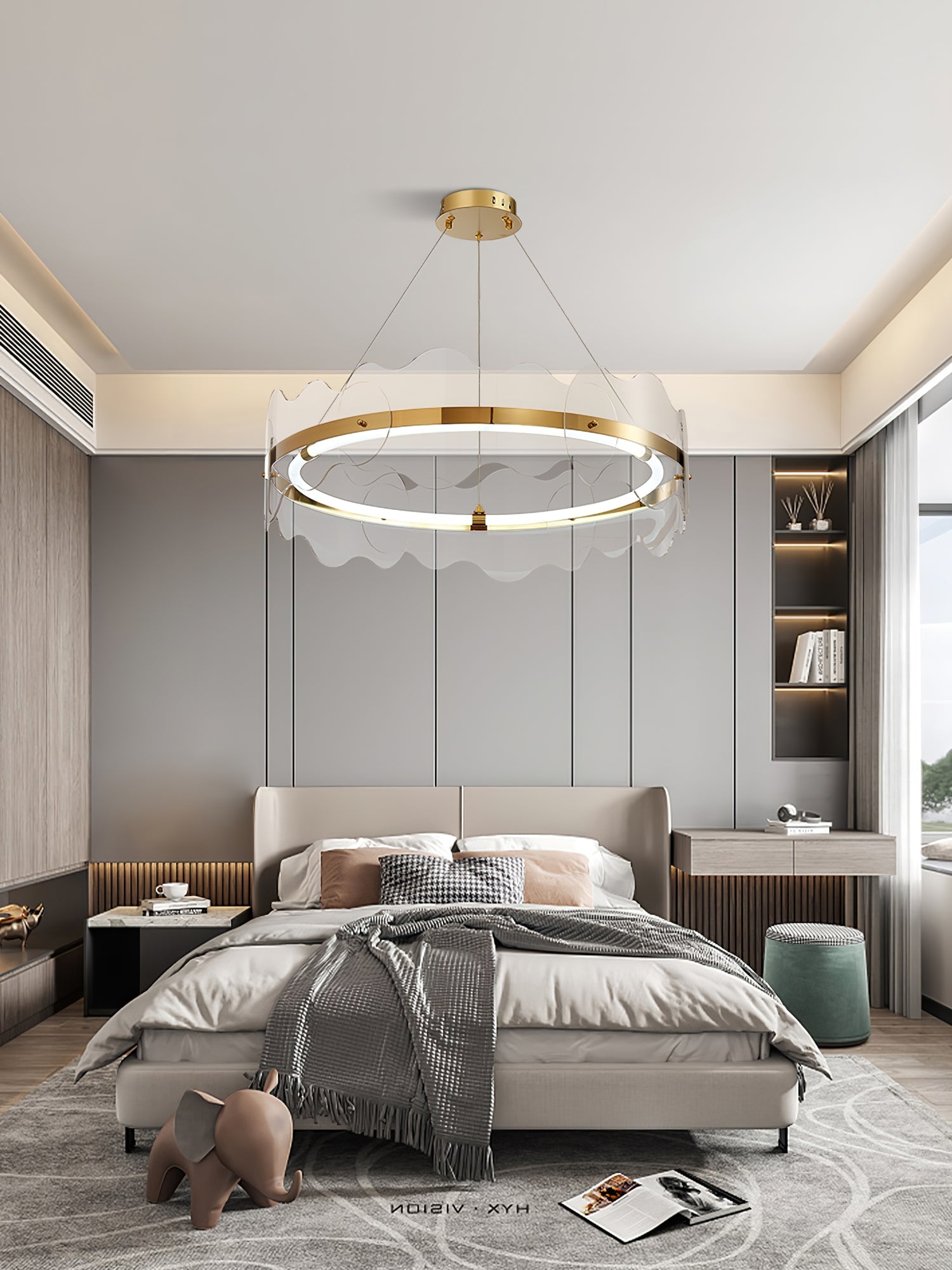 Acrylic Chandelier Modern LED Ring Wave - Letslighting