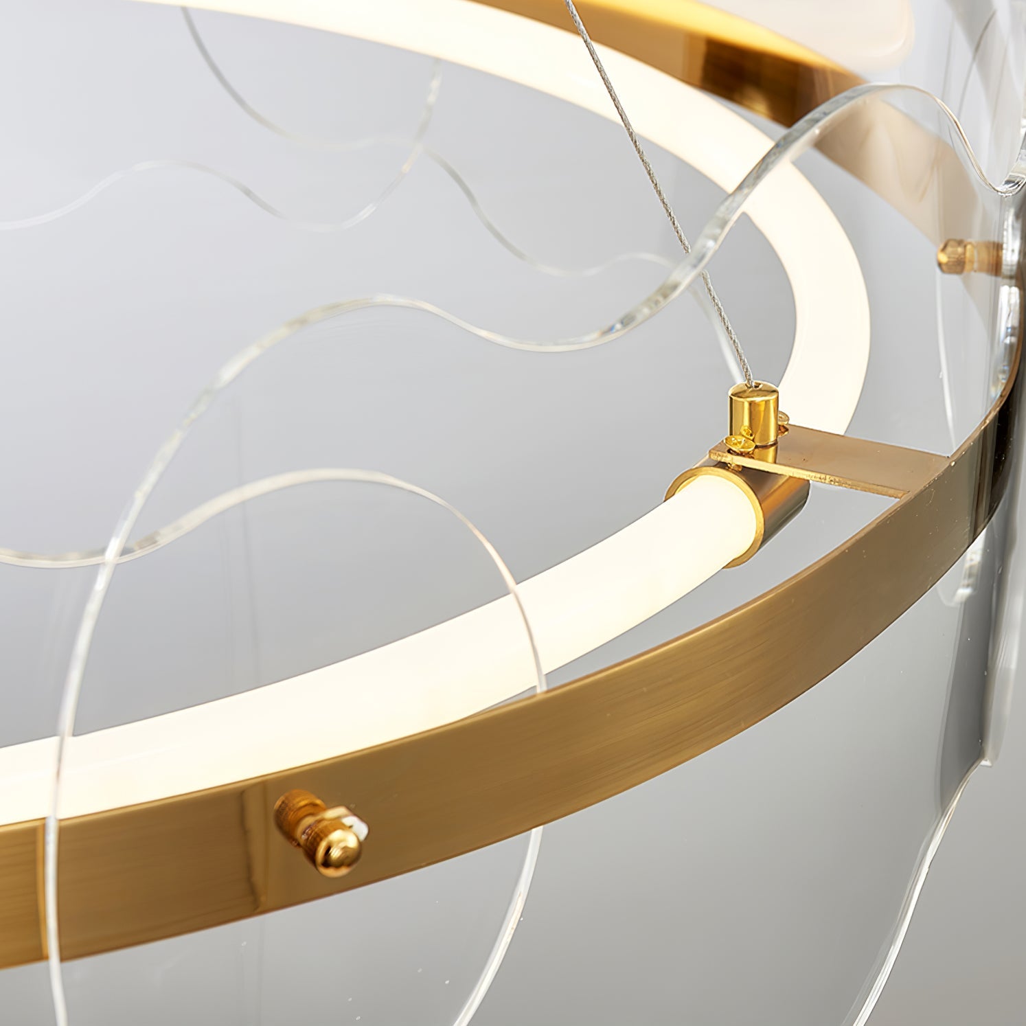 Acrylic Chandelier Modern LED Ring Wave - Letslighting