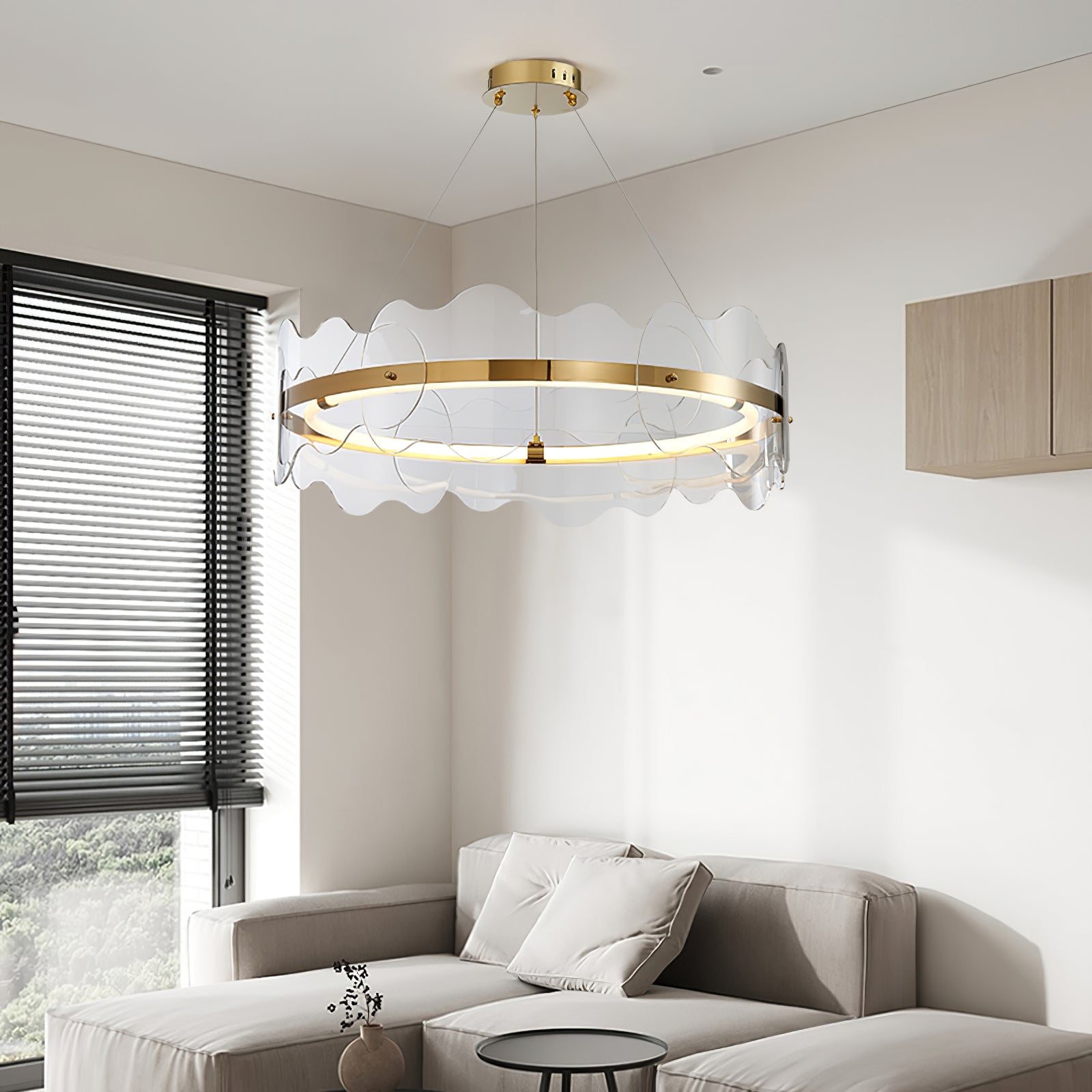 Acrylic Chandelier Modern LED Ring Wave - Letslighting