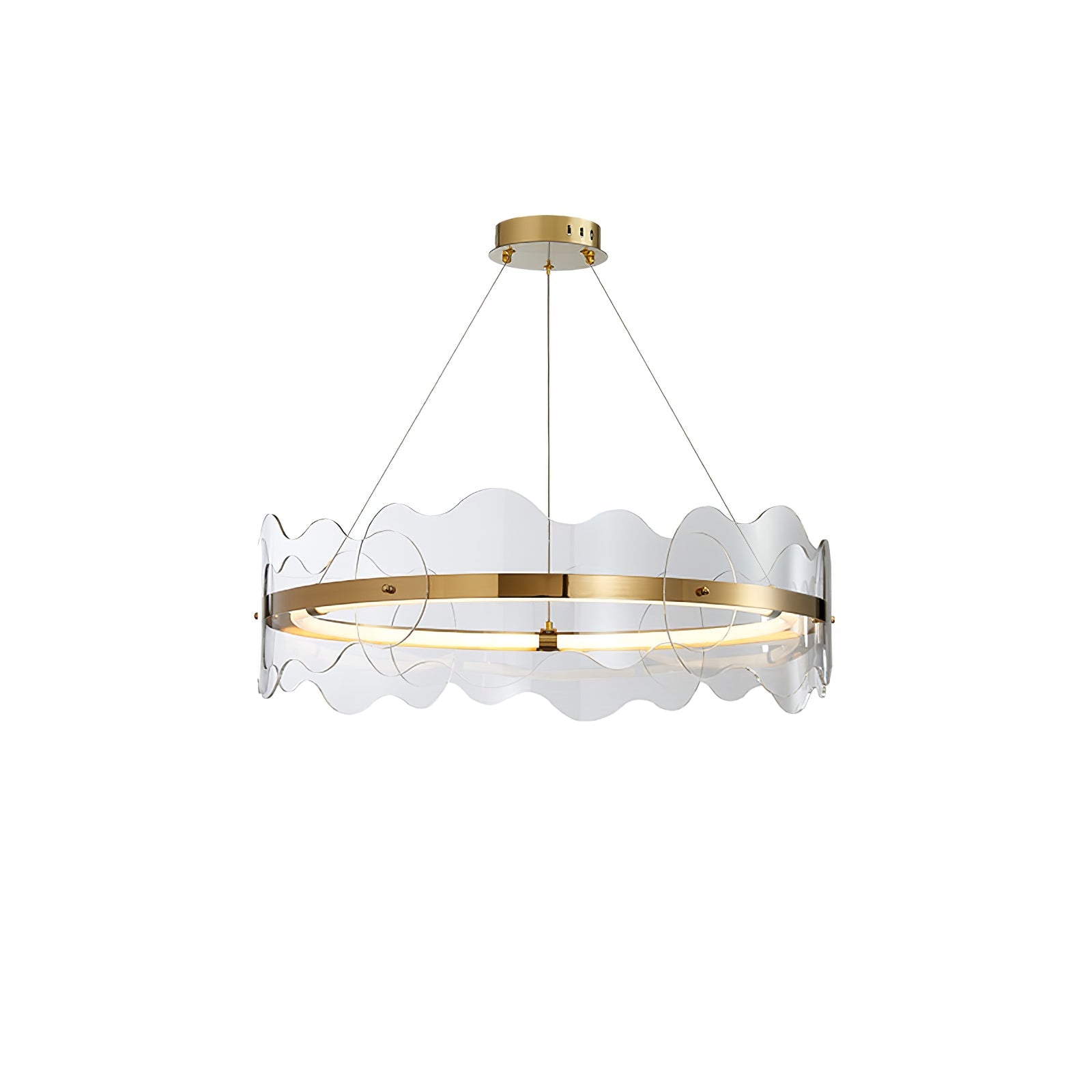 Acrylic Chandelier Modern LED Ring Wave - Letslighting