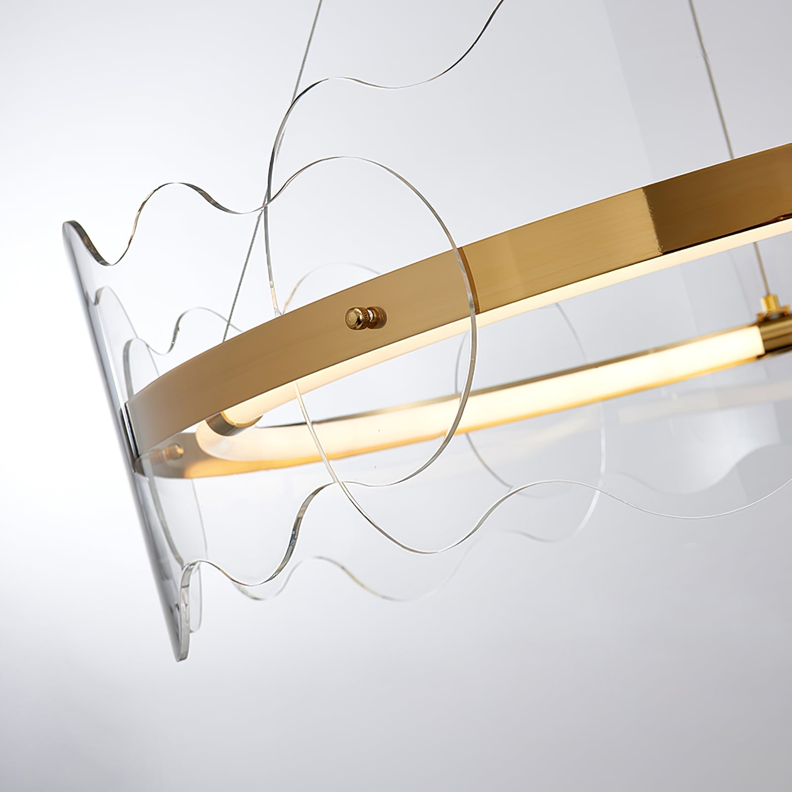 Acrylic Chandelier Modern LED Ring Wave - Letslighting