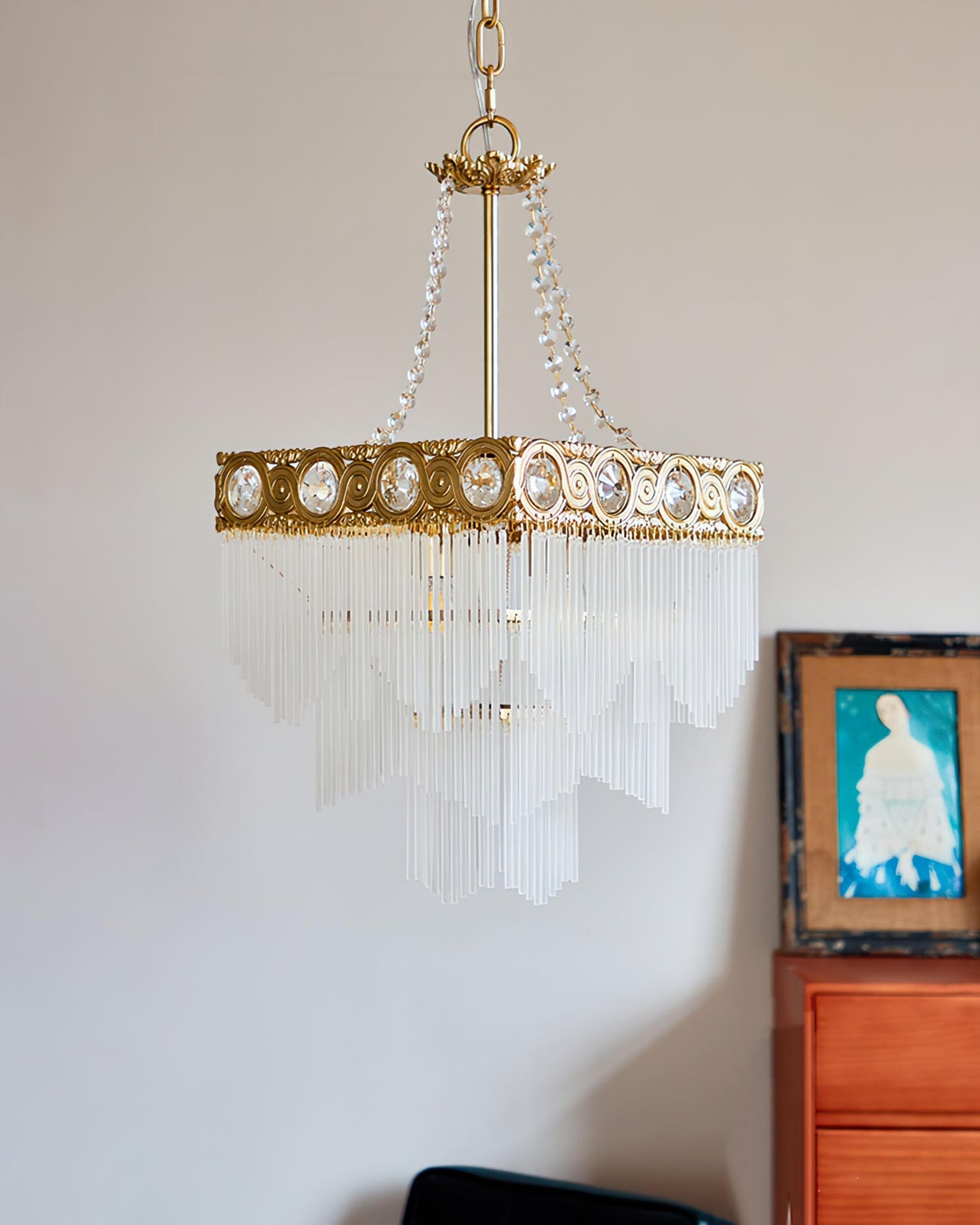 Brass Frame Glass Pendant Lamp For Elegant Dining - Letslighting