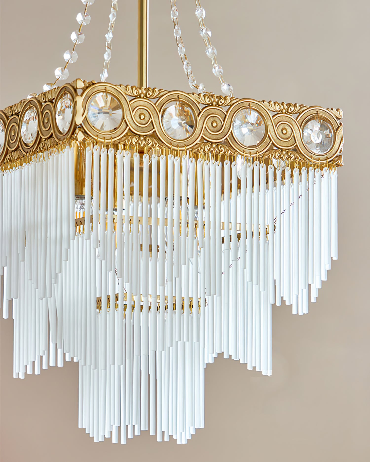 Brass Frame Glass Pendant Lamp For Elegant Dining - Letslighting
