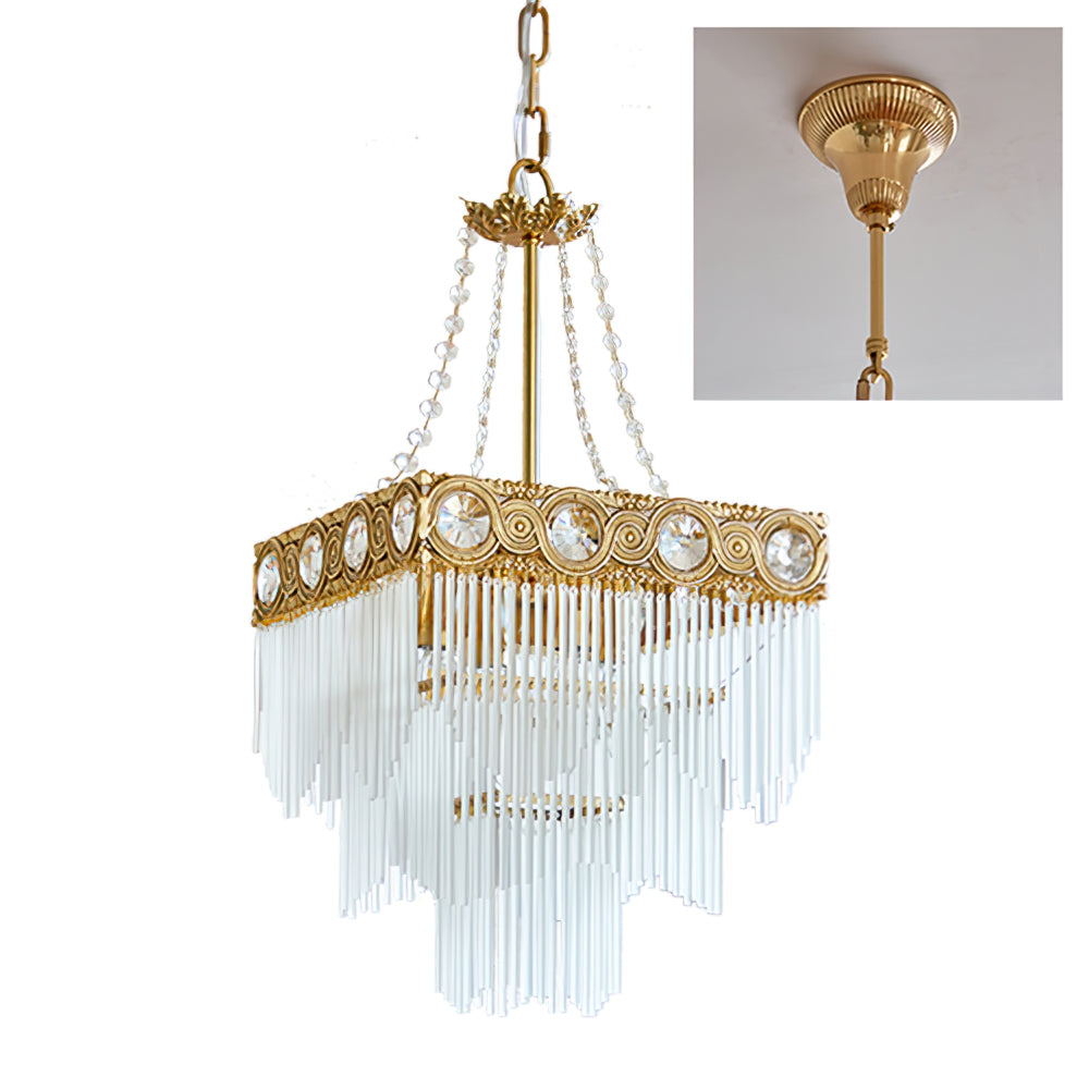 Brass Frame Glass Pendant Lamp For Elegant Dining - Letslighting