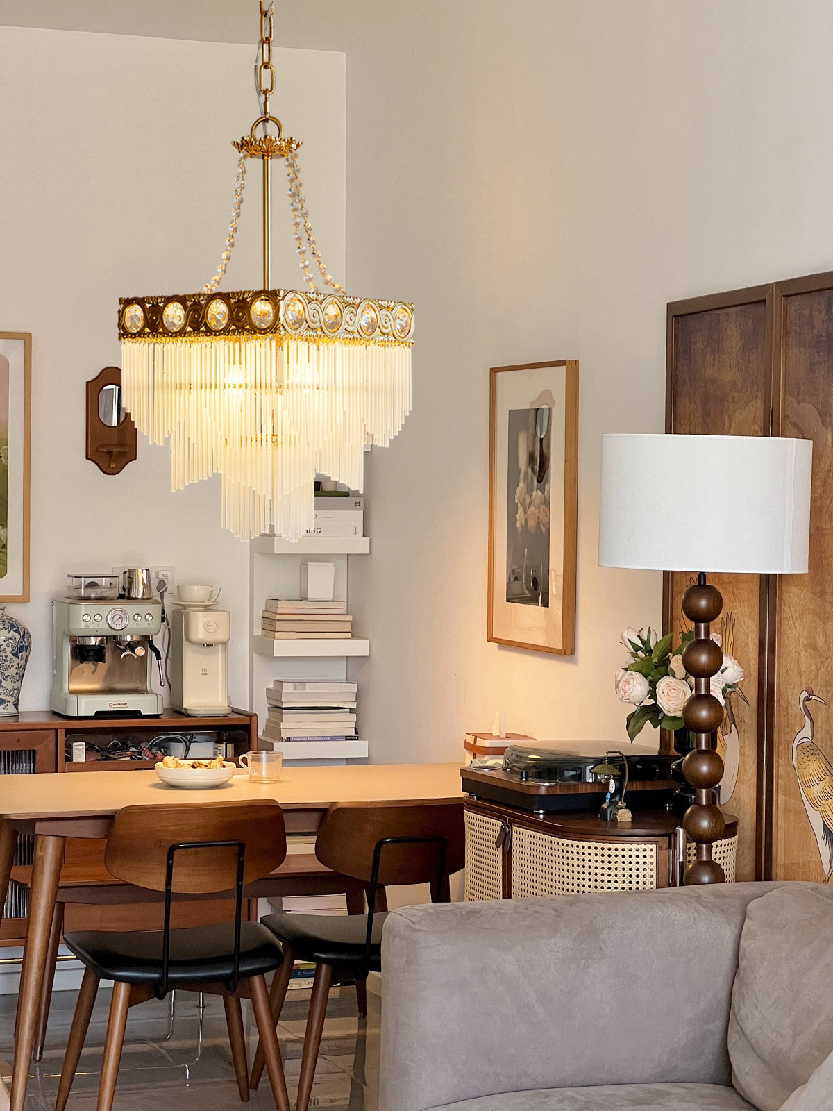 Brass Frame Glass Pendant Lamp For Elegant Dining - Letslighting