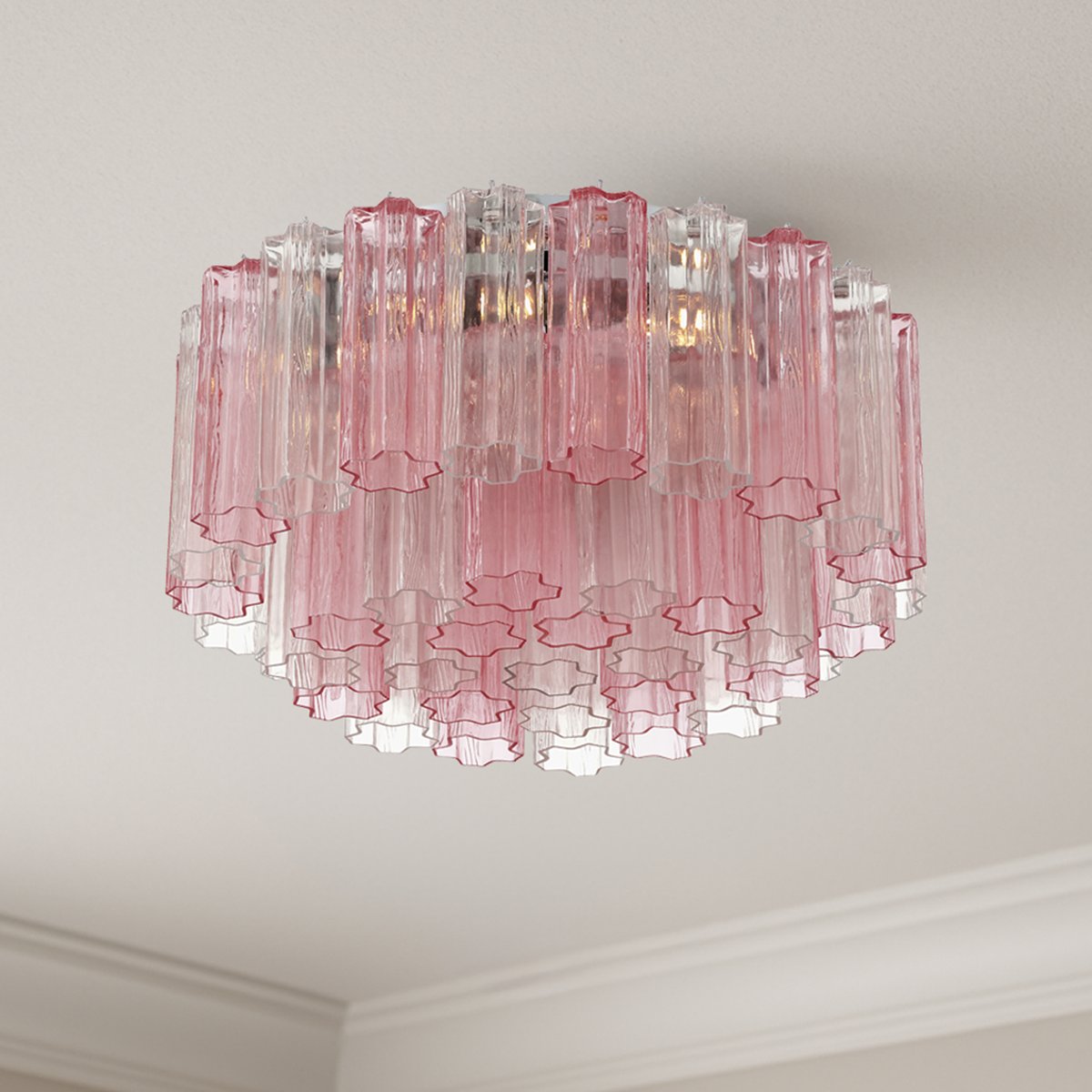 Aurora Ceiling Lamp Glass Tube Layered Amber