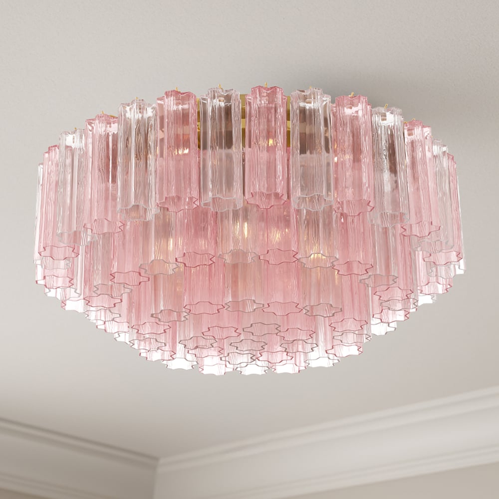 Aurora Ceiling Lamp Glass Tube Layered Amber