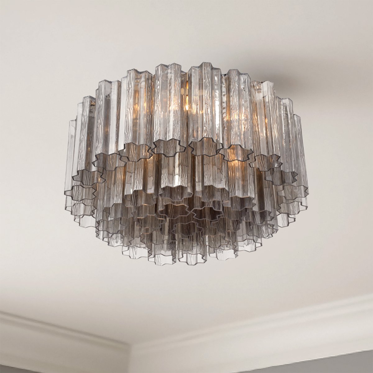 Aurora Ceiling Lamp Glass Tube Layered Amber
