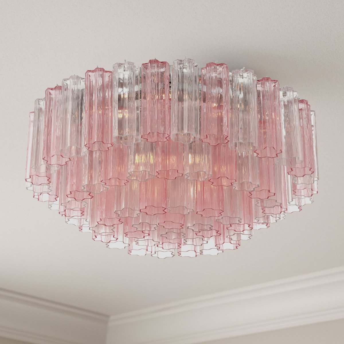 Aurora Ceiling Lamp Glass Tube Layered Amber