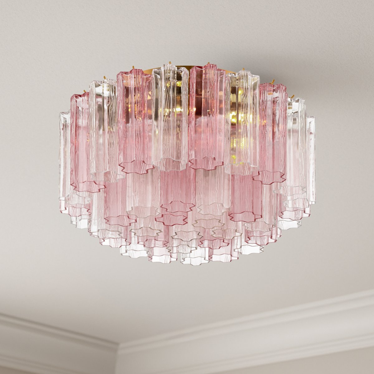 Aurora Ceiling Lamp Glass Tube Layered Amber