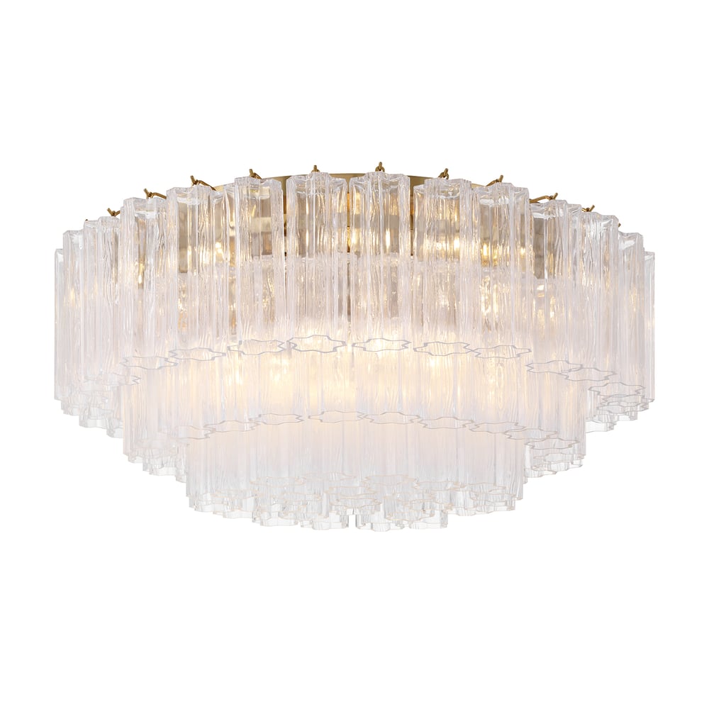 Aurora Ceiling Lamp Glass Tube Layered Amber