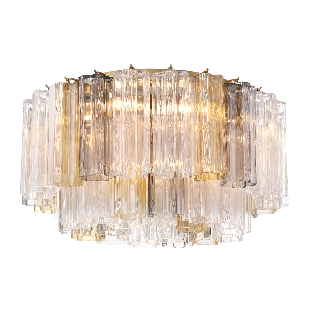 Aurora Ceiling Lamp Glass Tube Layered Amber